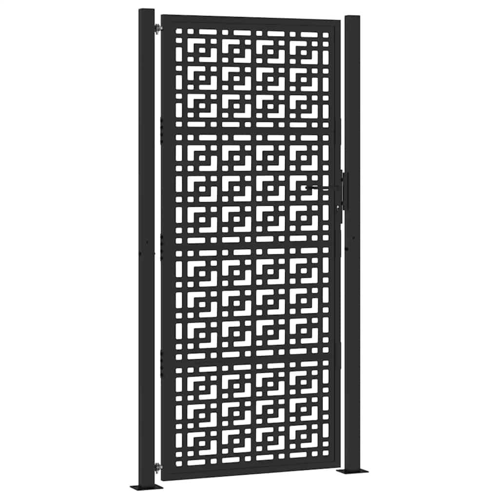 Vidaxxl Tor mit Kreuzdesign 100x200 cm Stahl schwarz