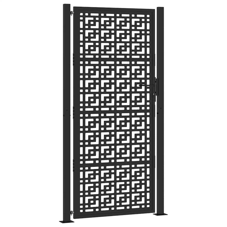 Vidaxxl Tor mit Kreuzdesign 100x200 cm Stahl schwarz