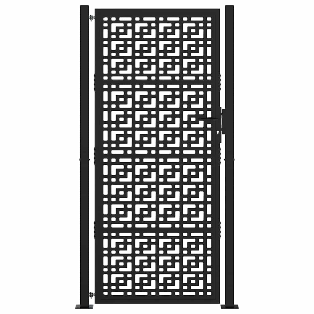 Vidaxxl Tor mit Kreuzdesign 100x200 cm Stahl schwarz