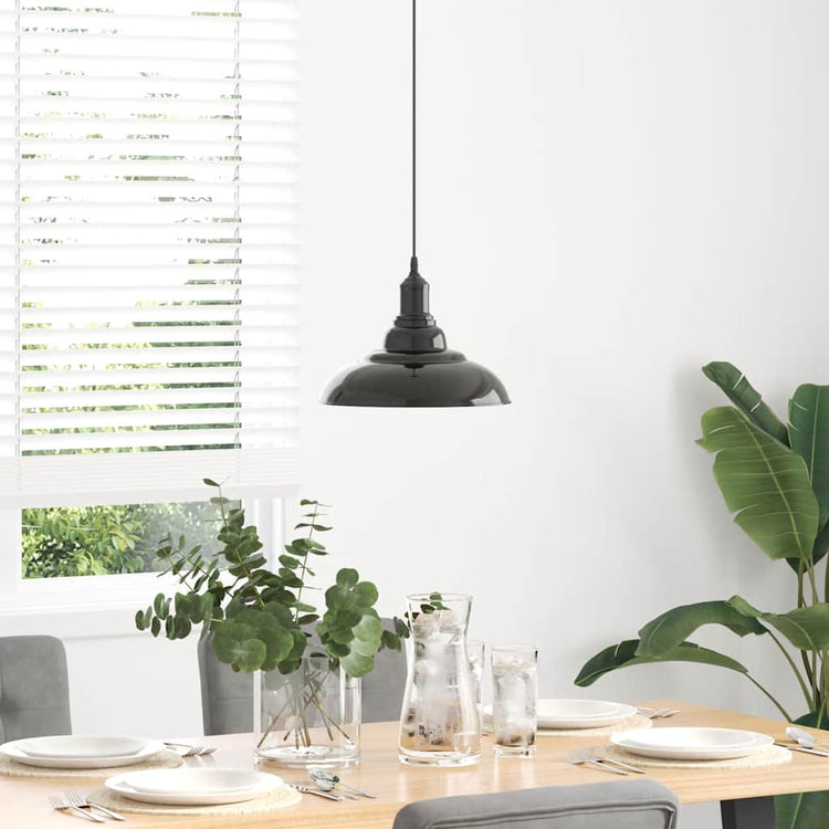 Vidaxx Hängelampe höhenverstellbar E27 ø31 cm Metall glänzend schwarz