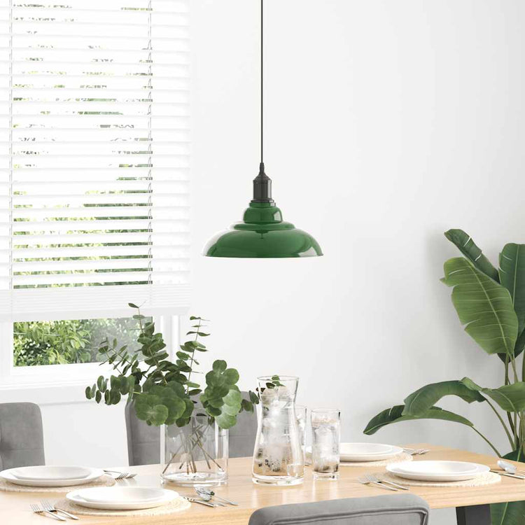 Vidaxx Hängelampe höhenverstellbar E27 ø31 cm Metall glänzend grün