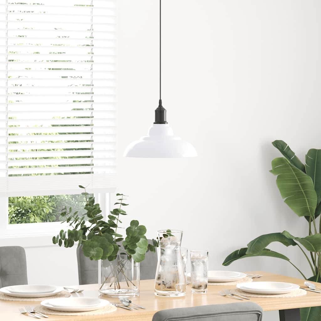 Vidaxx Hängelampe höhenverstellbar E27 ø31 cm Metall glänzend weiß
