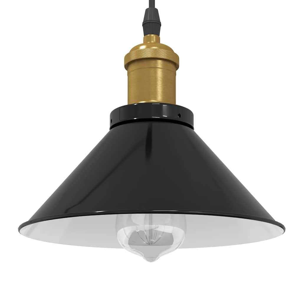 Vidaxx Hängelampe höhenverstellbar E27 ø22 cm Metall glänzend schwarz