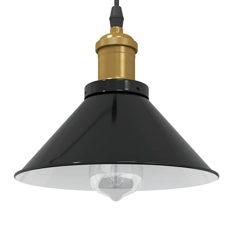 Vidaxx Hängelampe höhenverstellbar E27 ø22 cm Metall glänzend schwarz