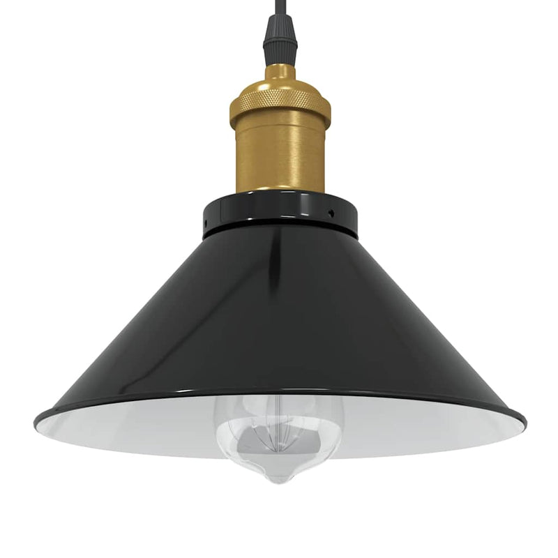 Vidaxx Hängelampe höhenverstellbar E27 ø22 cm Metall glänzend schwarz