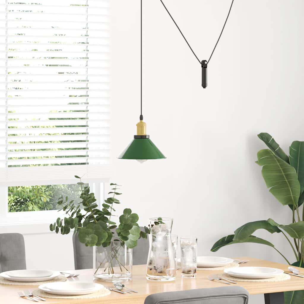 Vidaxx Hängelampe höhenverstellbar E27 ø22 cm Metall glänzend grün