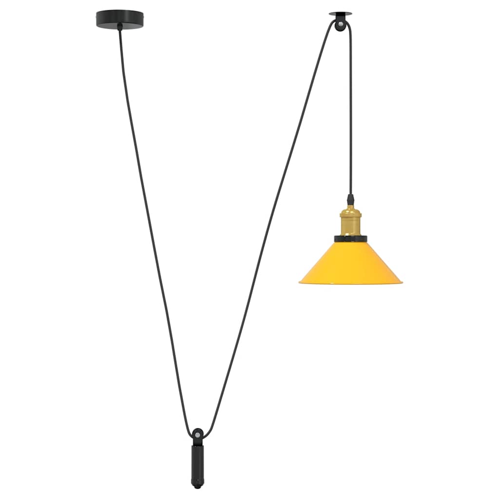 Vidaxx Hängelampe höhenverstellbar E27 ø22 cm Metall glänzend gelb