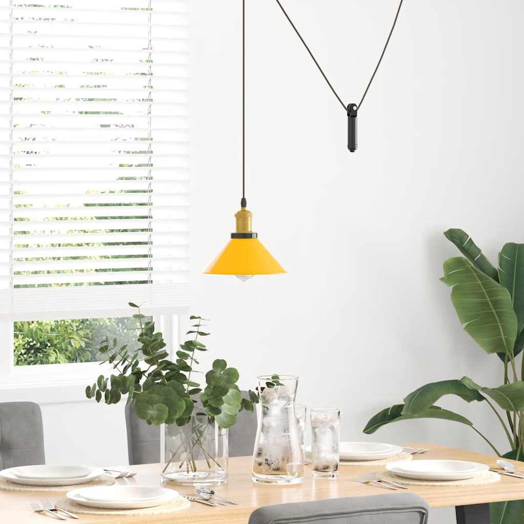 Vidaxx Hängelampe höhenverstellbar E27 ø22 cm Metall glänzend gelb