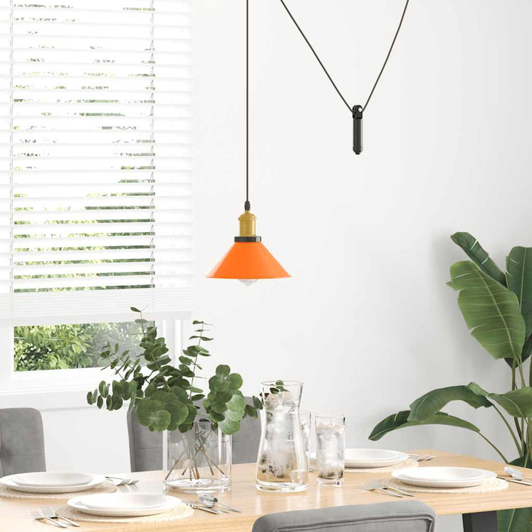 Vidaxx Hängelampe höhenverstellbar E27 ø22cm Metall glänzend orange