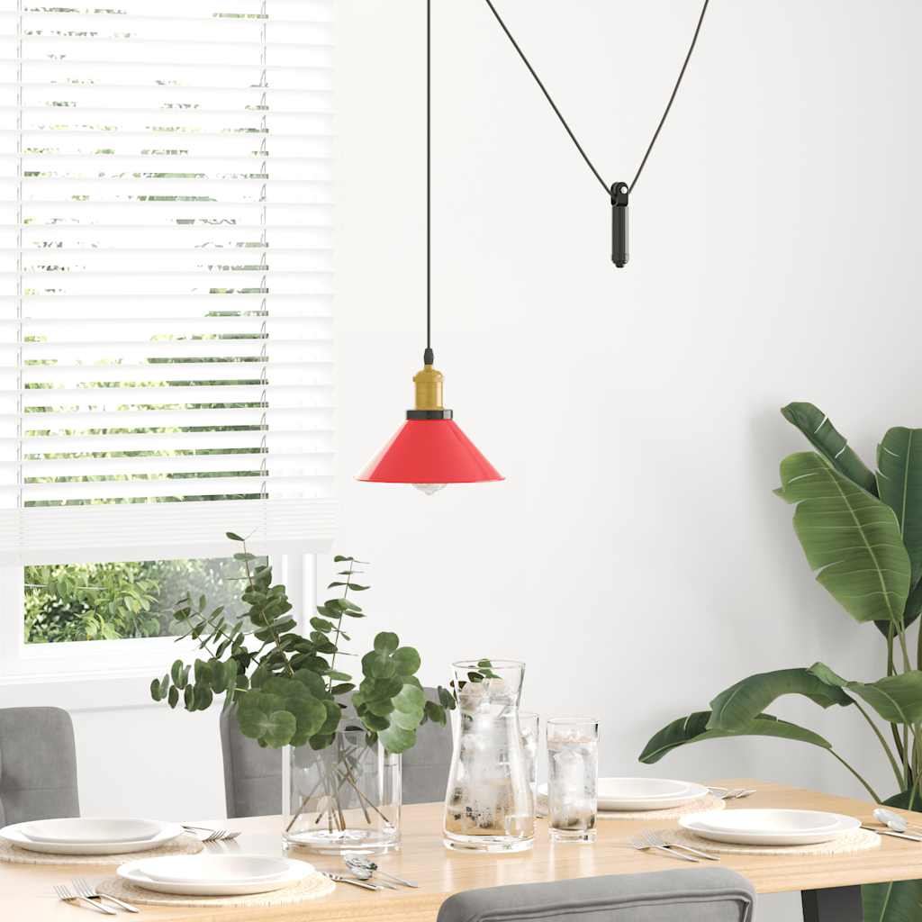 Vidaxx Hängelampe höhenverstellbar E27 ø22 cm Metall glänzend rot