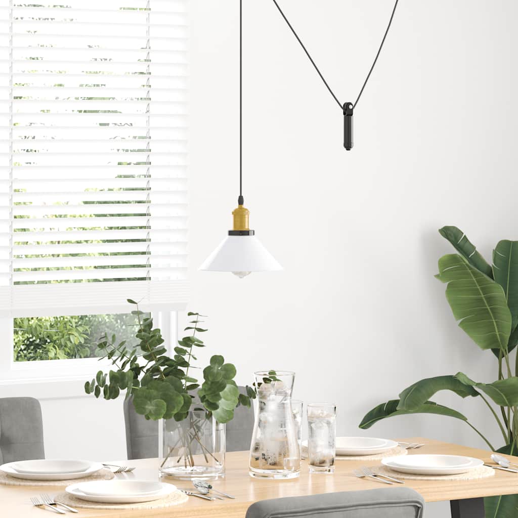 Vidaxx Hängelampe höhenverstellbar E27 ø22 cm Metall glänzend weiß