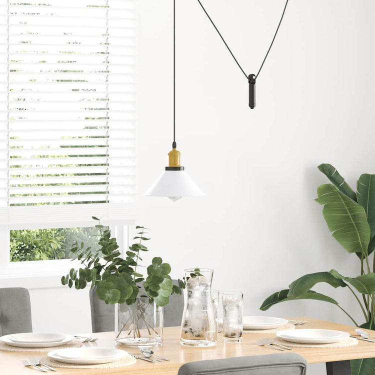 Vidaxx Hängelampe höhenverstellbar E27 ø22 cm Metall glänzend weiß