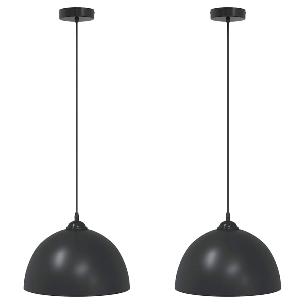 Vidaxl Hängelampen 2 Stück höhenverstellbar E27 30 cm Metall schwarz