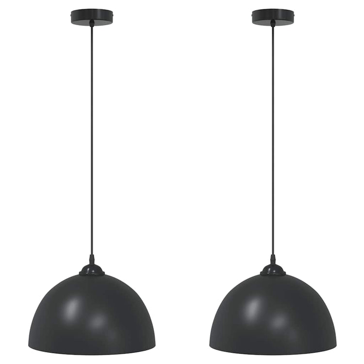 Vidaxl Hängelampen 2 Stück höhenverstellbar E27 30 cm Metall schwarz