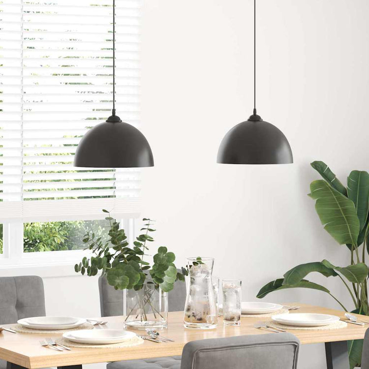 Vidaxl Hängelampen 2 Stück höhenverstellbar E27 30 cm Metall schwarz