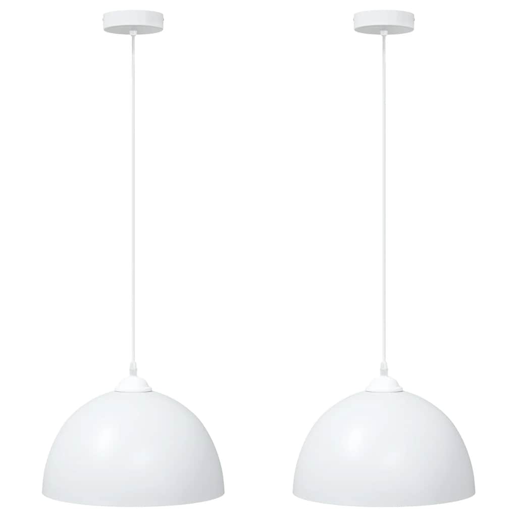 Vidaxx Hängelampen 2 Stück höhenverstellbar E27 30 cm Metall weiß