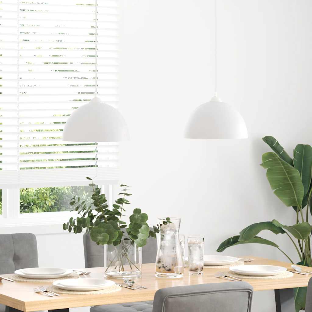 Vidaxx Hängelampen 2 Stück höhenverstellbar E27 30 cm Metall weiß