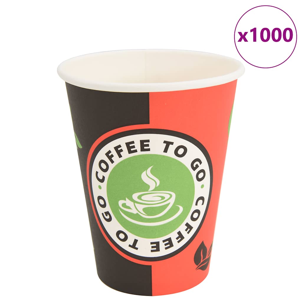 Vidaxl -Papierkaffeetassen 1000 St 12oz 300 ml rot und schwarz