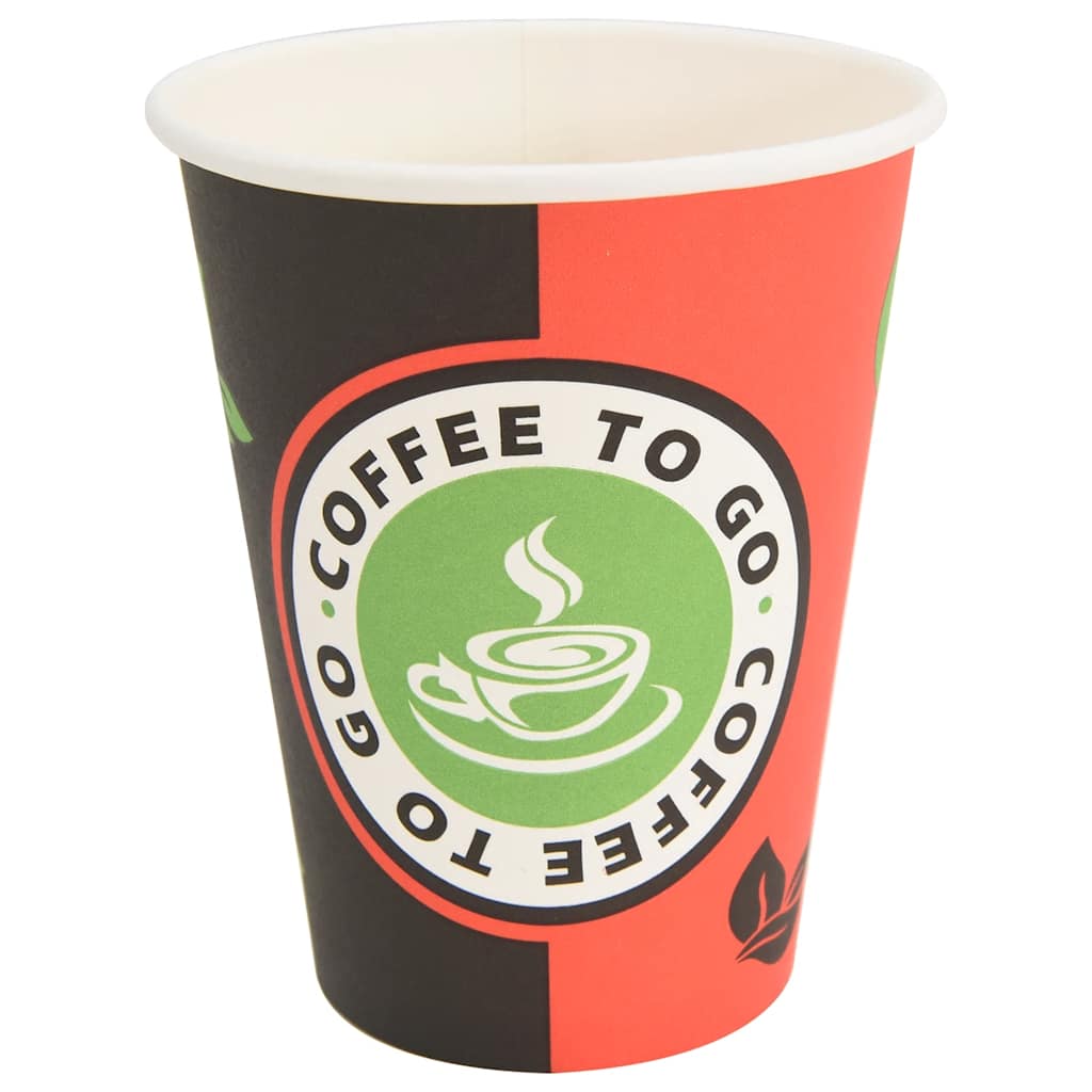 Vidaxl -Papierkaffeetassen 1000 St 12oz 300 ml rot und schwarz