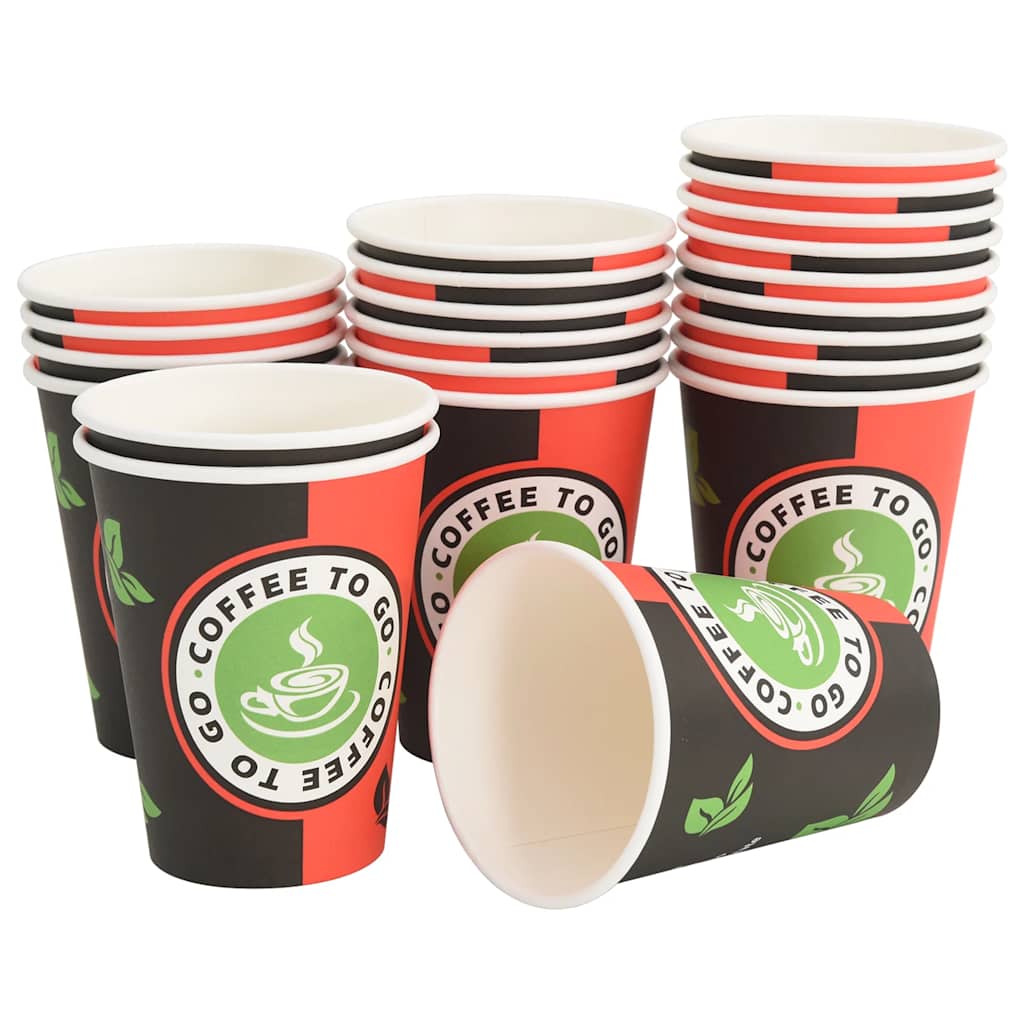 Vidaxl -Papierkaffeetassen 1000 St 12oz 300 ml rot und schwarz