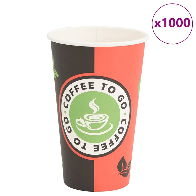 Vidaxl -Papierkaffeetassen 1000 St 16oz 400 ml rot und schwarz