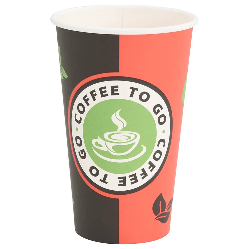 Vidaxl -Papierkaffeetassen 1000 St 16oz 400 ml rot und schwarz