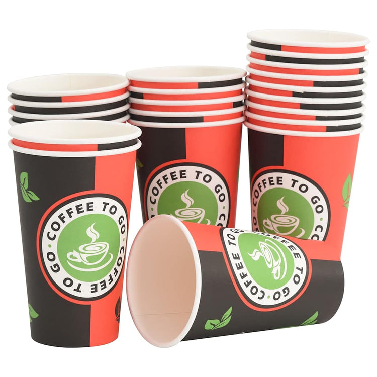 Vidaxl -Papierkaffeetassen 1000 St 16oz 400 ml rot und schwarz
