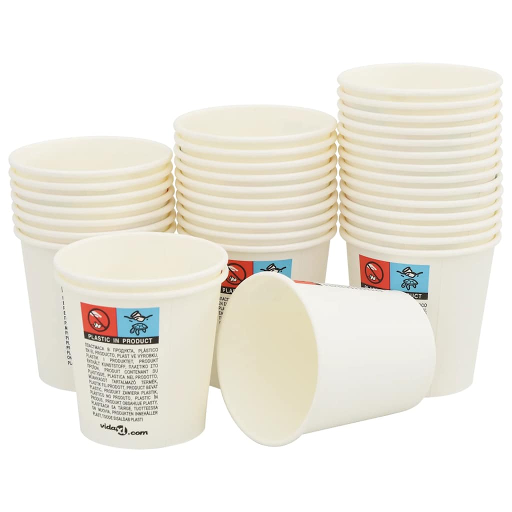 Vidaxl Papier Kaffeetassen 1000 St 4oz 100 ml Weiß