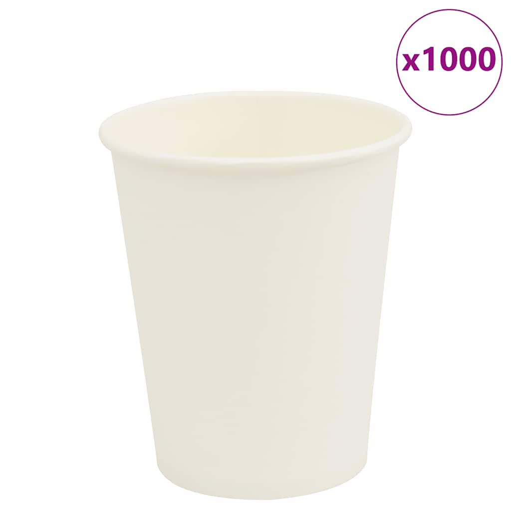 Vidaxl Paper Coffee Tassen 1000 Stcs 8oz 200 ml Weiß