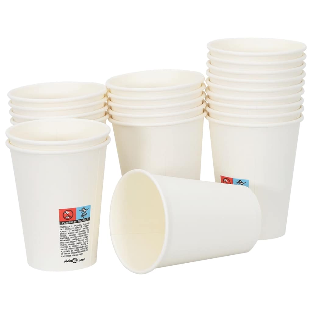 Vidaxl -Papierkaffeetassen 1000 Stcs 12oz 300 ml Weiß