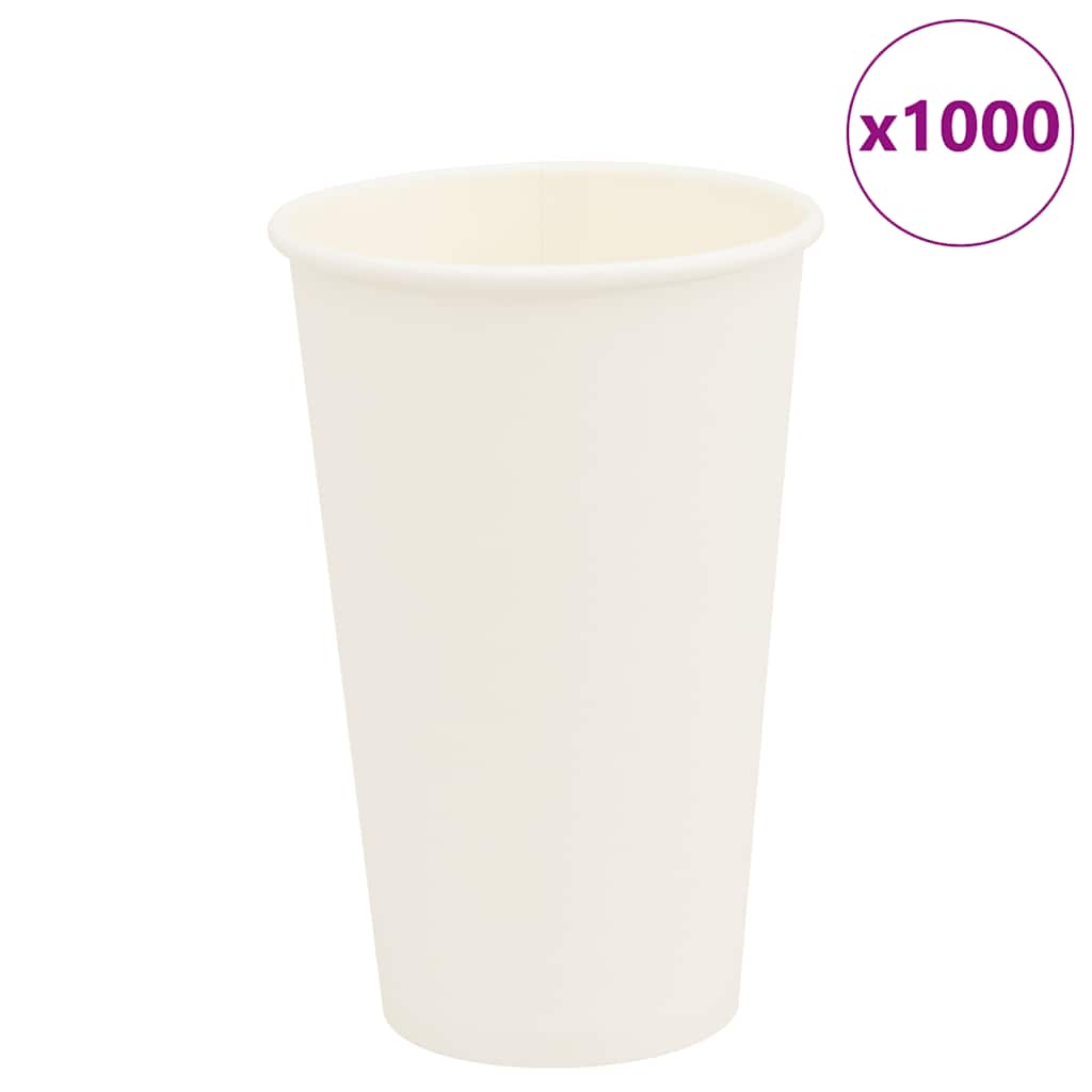 Vidaxl Papier Kaffeetassen 1000 St 16oz 400 ml Weiß