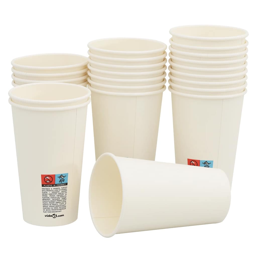 Vidaxl Papier Kaffeetassen 1000 St 16oz 400 ml Weiß