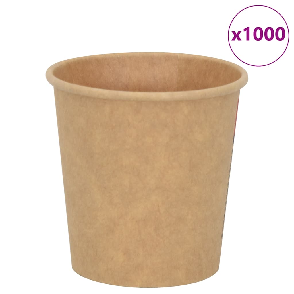 Vidaxl -Papierkaffeetassen 1000 Pcoz 100 ml Braun