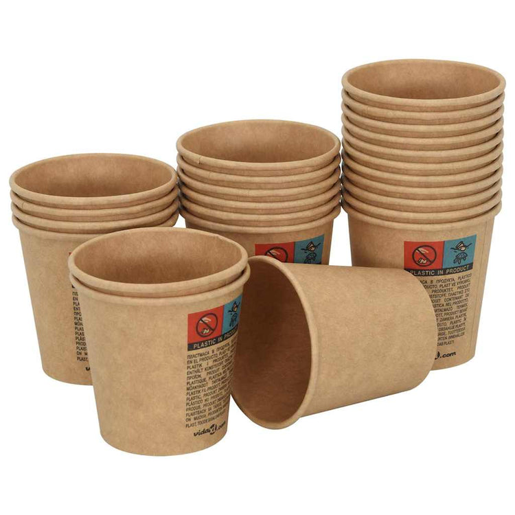 Vidaxl -Papierkaffeetassen 1000 Pcoz 100 ml Braun