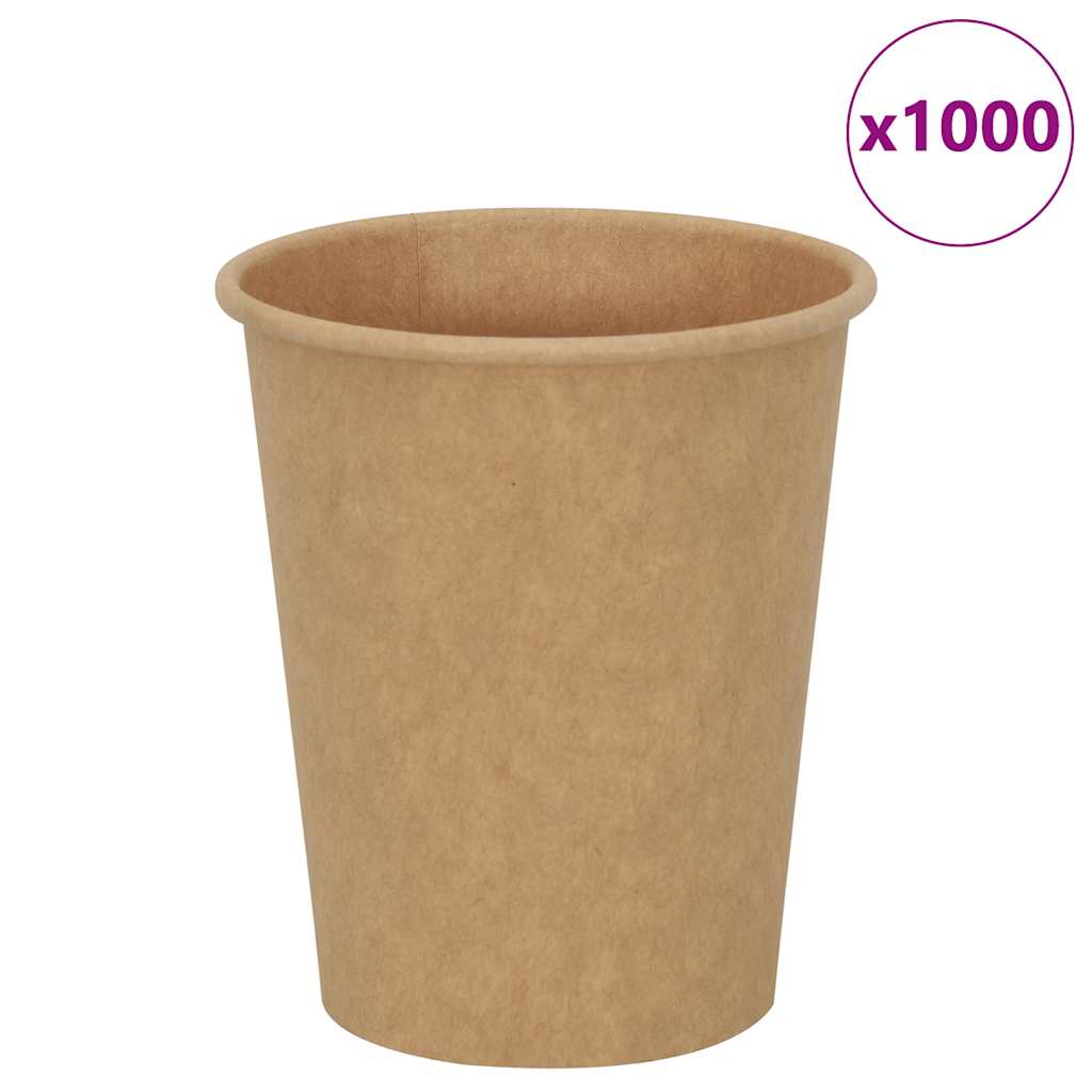 Vidaxl -Papierkaffeetassen 1000 Stcs 8oz 200 ml Braun