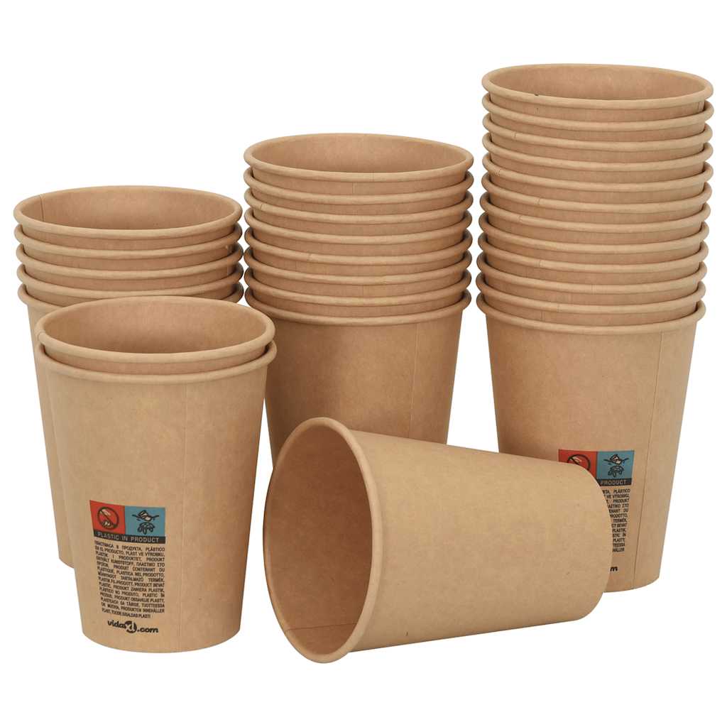 Vidaxl -Papierkaffeetassen 1000 Stcs 12oz 300 ml Braun
