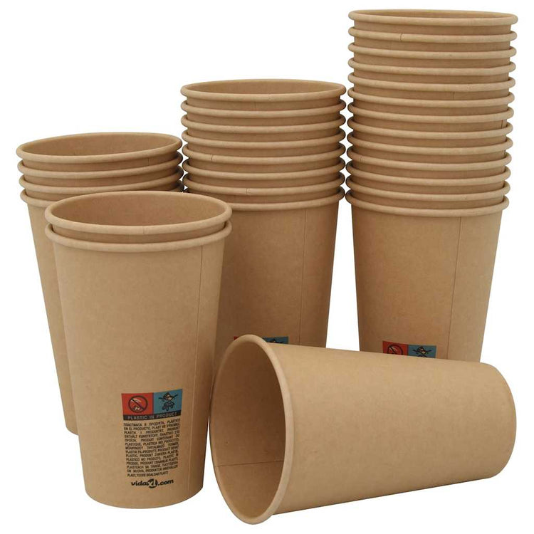 Vidaxl -Papierkaffeetassen 1000 St 16oz 400 ml Braun