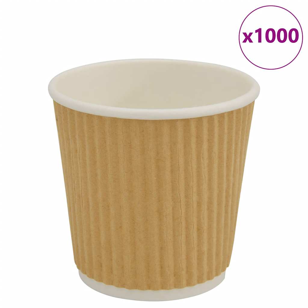Vidaxl -Papierkaffeetassen 1000 Pcoz 100 ml Braun