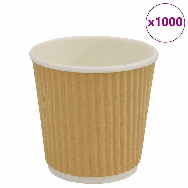 Vidaxl -Papierkaffeetassen 1000 Pcoz 100 ml Braun