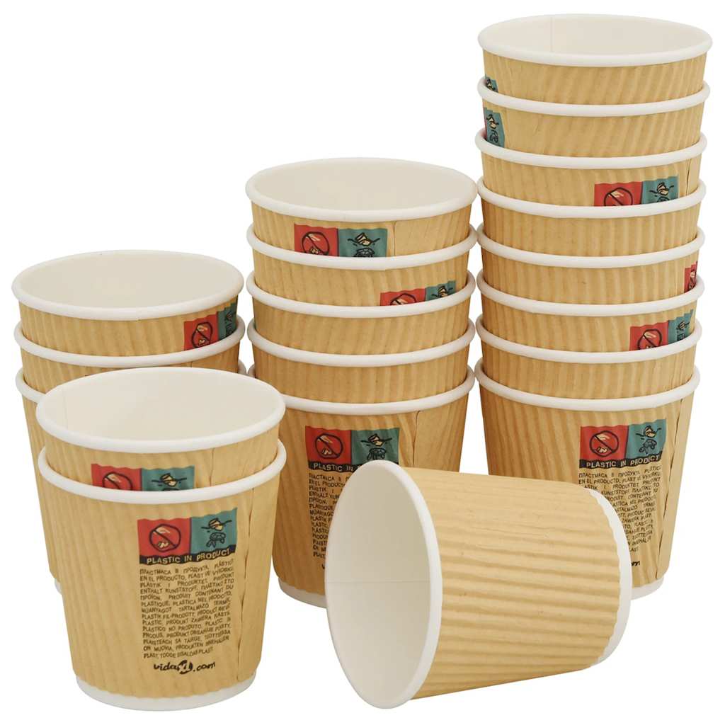 Vidaxl -Papierkaffeetassen 1000 Pcoz 100 ml Braun