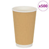 Vidaxl Papier Kaffeetassen 500 St 16oz 400 ml Braun