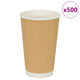Vidaxl Papier Kaffeetassen 500 St 16oz 400 ml Braun