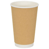 Vidaxl Papier Kaffeetassen 500 St 16oz 400 ml Braun - afbeelding 2