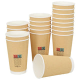 Vidaxl Papier Kaffeetassen 500 St 16oz 400 ml Braun - afbeelding 3