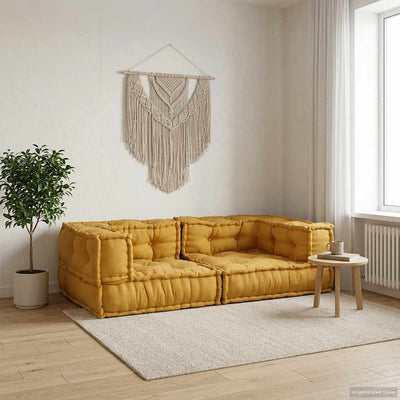 VidaXL 2-Sitzer-Modulsofa 140x70x36 Stoff gelb