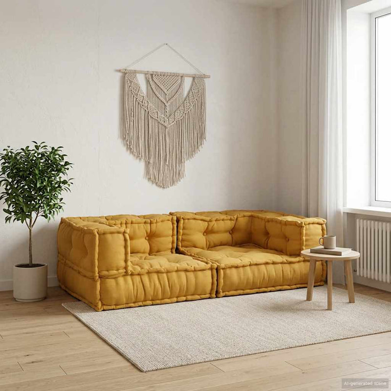 VidaXL 2-Sitzer-Modulsofa 140x70x36 Stoff gelb