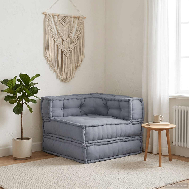 Vidaxl modulares Ecksofa grau 70 x 70 x 56 cm Stoff