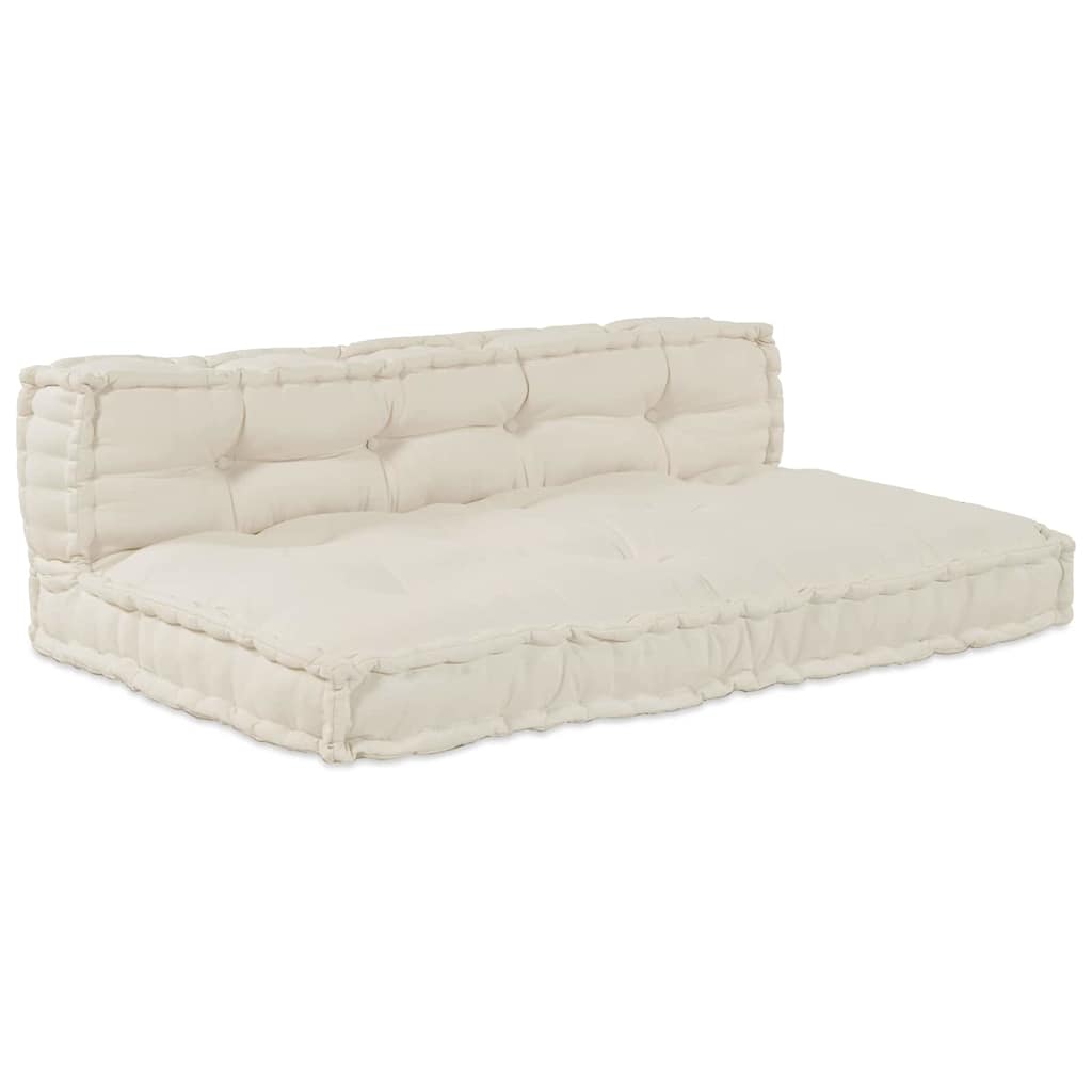 Vidaxl Modulsofa 2 Stk. Creme 120 x 80 x 38 cm Stoff