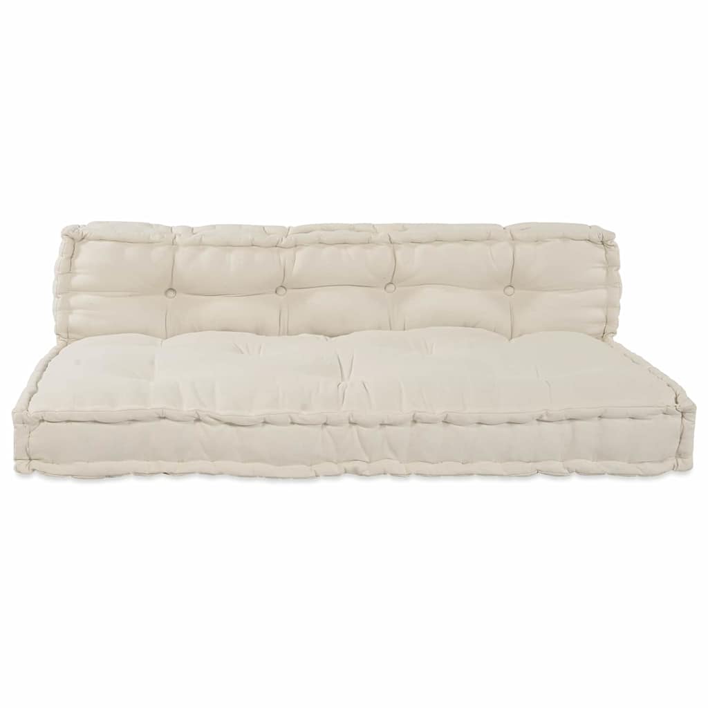 Vidaxl Modulsofa 2 Stk. Creme 120 x 80 x 38 cm Stoff