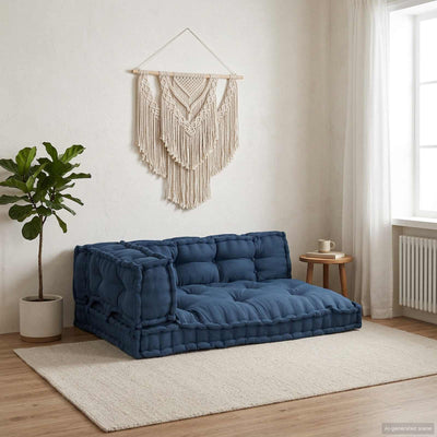 VidaXL Modulsofa 3 Stk. Indigo 120 x 80 x 38 cm Stoff